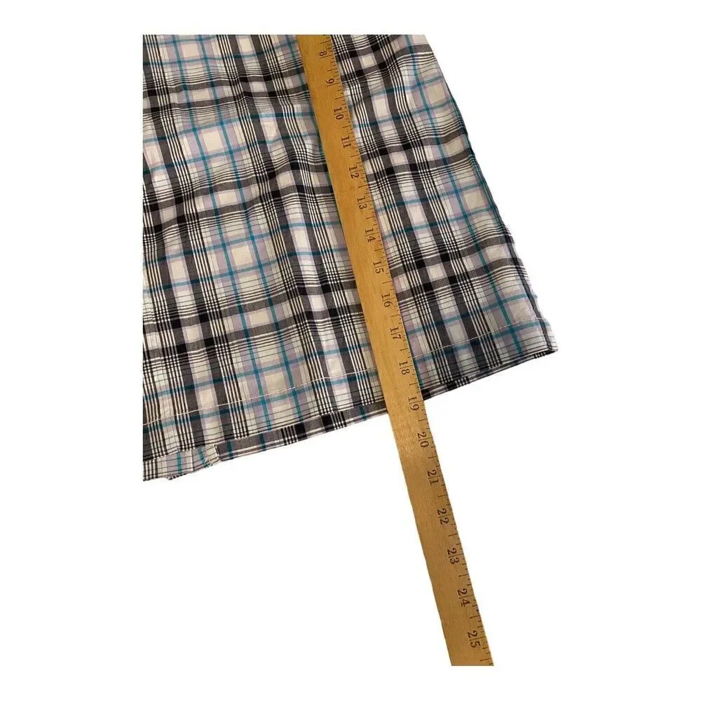 TALBOTS Woman's Size 14P Golf Skirt w/Pockets Plaid Stretch Cotton